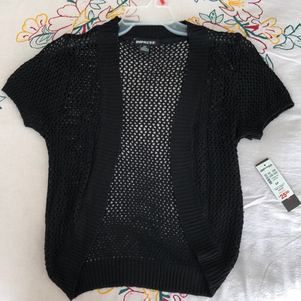 Black Net Cardigan